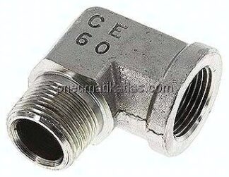 90°-Einschraubwinkel NPT 3/4", Stahl verzinkt