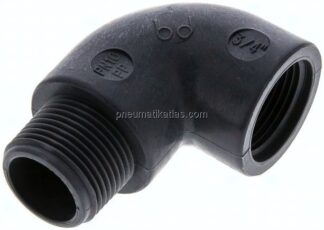90°-Einschraubwinkel G 3/4"(IG)-G 3/4"(AG), Polypropylen