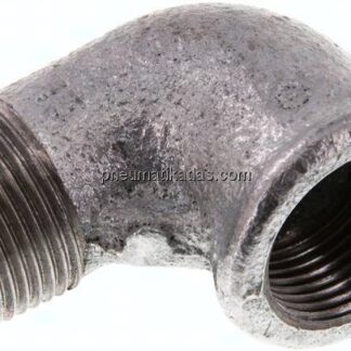 90°-Einschraubwinkel Rp 3/4"(IG)-R 3/4"(AG), Temperguss verzinkt