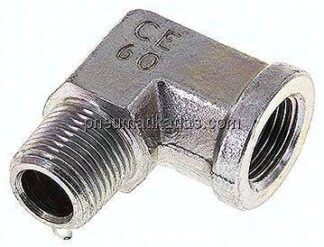 90°-Einschraubwinkel NPT 3/8", Stahl verzinkt