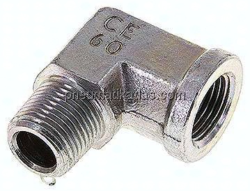 90°-Einschraubwinkel NPT 3/8", Stahl verzinkt