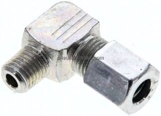 Winkel-Schneidringverschraub. M 8x1 (konisch)-6 LL (M10x1), Stahl verzinkt