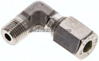Winkel-Schneidringverschraub. M 10x1 (konisch)-6 L (M12x1,5), Klemmring 1.4571 (NC)