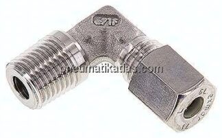 Winkel-Schneidringverschraub. R 1/4"-6 L (M12x1,5), Klemmring 1.4571 (NC)