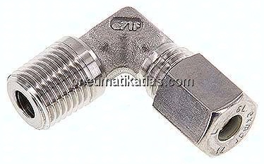 Winkel-Schneidringverschraub. R 1/4"-6 L (M12x1,5), Klemmring 1.4571 (NC)