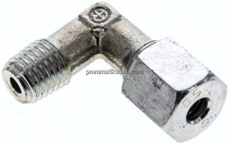Winkel-Schneidringverschraub. M 12x1,5 (konisch)-6 S (M14x1,5), Stahl verzinkt