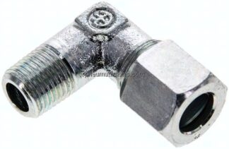 Winkel-Schneidringverschraub. M 10x1 (konisch)-8 LL (M12x1), Stahl verzinkt