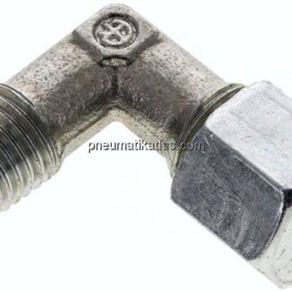Winkel-Schneidringverschraub. M 12x1,5 (konisch)-8 L (M14x1,5), Stahl verzinkt