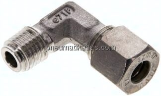 Winkel-Schneidringverschraub. M 12x1,5 (konisch)-8 L (M14x1,5), Klemmring 1.4571 (NC)