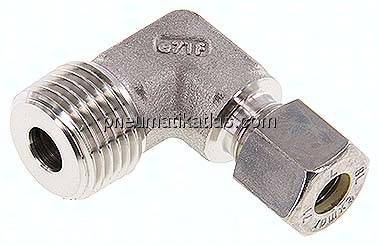 Winkel-Schneidringverschraub. R 1/2"-8 L (M14x1,5), Klemmring 1.4571 (NC)