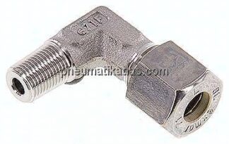 Winkel-Schneidringverschraub. R 1/8"-8 L (M14x1,5), Klemmring 1.4571 (NC)