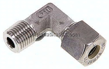Winkel-Schneidringverschraub. R 1/4"-8 L (M14x1,5), Klemmring 1.4571 (NC)