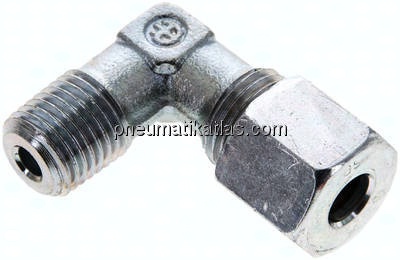 Winkel-Schneidringverschraub. M 14x1,5 (konisch)-8 S (M16x1,5), Stahl verzinkt