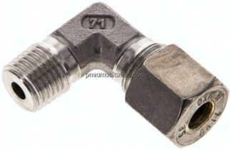Winkel-Schneidringverschraub. M 14x1,5 (konisch)-8 S (M16x1,5), Klemmring 1.4571 (NC)