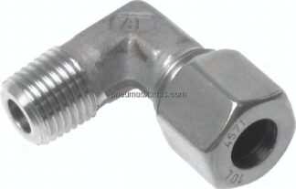 Winkel-Schneidringverschraub. M 16x1,5 (konisch)-12 L (M18x1,5), Klemmring 1.4571 (NC)