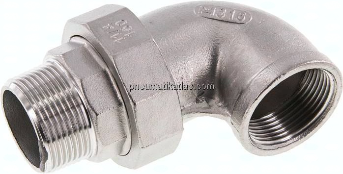 Winkel-Verschraubung flach dichtend Rp/R 1-1/2"(IG/AG)