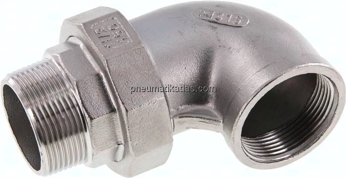 Winkel-Verschraubung flach dichtend Rp/R 1-1/4"(IG/AG)