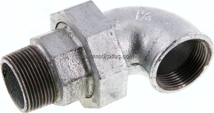 Winkel-Verschraubung flach dichtend Rp/R 1-1/4"(IG/AG)