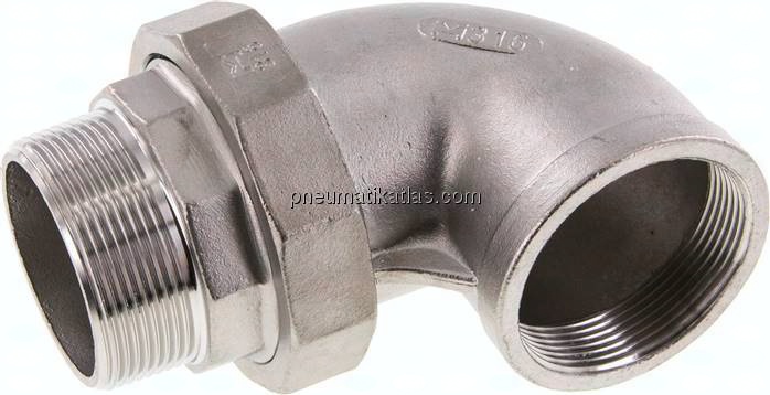 Winkel-Verschraubung flach dichtend Rp/R 2"(IG/AG)