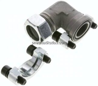 Winkel-Flanschverschraubung 1"-SAE (3000 PSI), 28 L (M36x2)