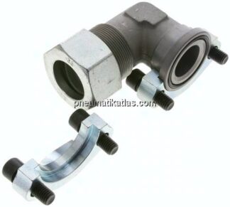 Winkel-Flanschverschraubung 1-1/2"-SAE (3000 PSI), 38 S (M52x2)
