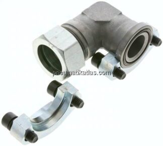 Winkel-Flanschverschraubung 1-1/4"-SAE (3000 PSI), 35 L (M45x2)