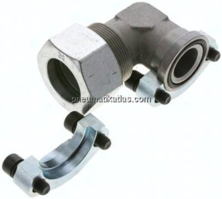 Winkel-Flanschverschraubung 1-1/4"-SAE (3000 PSI), 38 S (M52x2)