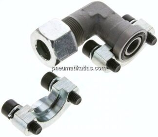 Winkel-Flanschverschraubung 1/2"-SAE (3000 PSI), 16 S (M24x1,5)