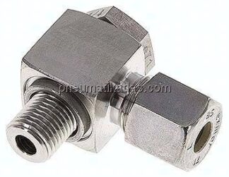 Winkel-Schwenkverschraubung G 1/4"-8 S (M16x1,5), Klemmring 1.4571 (NC)