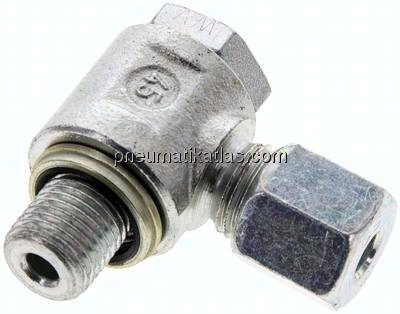 Winkel-Schwenkverschraubung G 1/4"-6 S (M14x1,5), Stahl verzinkt