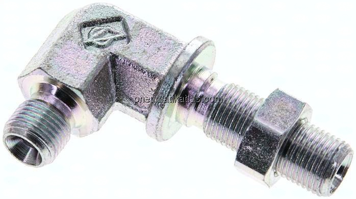 Winkel-Schottnippel, 60°-Kegel G 1/8", Stahl verzinkt
