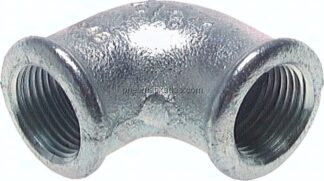 90°-Winkel Rp 3/8"-Rp 3/8", Temperguss verzinkt