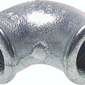 90°-Winkel Rp 3/8"-Rp 3/8", Temperguss verzinkt