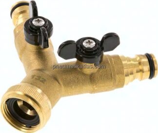 Y-Verteiler, G 3/4" - 2x Kupplungsstecker, Messing