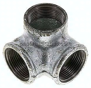 Winkelverteiler 3x Rp 1-1/4" (IG), Temperguss verzinkt