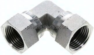 90°-Winkelverschraubung,UN 1-1/16"-12 (JIC),Stahl verzinkt