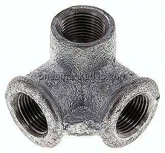 Winkelverteiler 3x Rp 3/8" (IG), Temperguss verzinkt