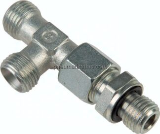 Einstellb. L-Schneidringverschraubung M 10x1-6 L (M12x1,5), ohne Mutter & Schneidring, Stahl verzi
