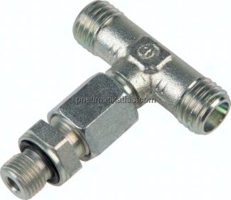 Einstellb. T-Schneidringverschraub.G 1/4"-10 L (M16x1,5), ohne Mutter & Schneidring, Stahl verzink
