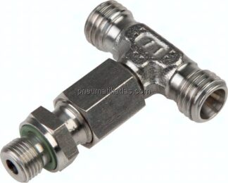 Einstellb. T-Schneidringverschraub.G 1/8"-6 L (M12x1,5), ohne Mutter & Schneidring, 1.4571