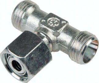 Einstellb. T-Schneidringverschraubung 22 L (M30x2), ohne Mutter & Schneidring, Stahl verzinkt