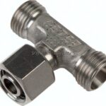 Einstellb. T-Schneidringverschraubung 6 L (M12x1,5), ohne Mutter & Schneidring, 1.4571