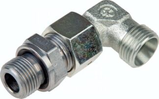 Einstellb. Winkel-Schneidringverschr. G 1-1/2"-42 L (M52x2), ohne Mutter & Schneidring, Stahl verz