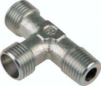 LE-Schneidringverschraubung M 10x1 (konisch)-8 LL (M12x1), ohne Mutter & Schneidring, Stahl verzinkt