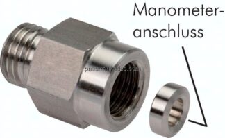 Manometer-Schneidringverschr. G 1/2"-8 S (M16x1,5), ohne Mutter & Schneidring, 1.4571