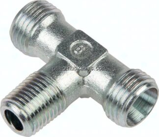 T-Schneidringverschraubung R 1/8"-4 LL (M8x1), ohne Mutter & Schneidring, Stahl verzinkt