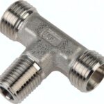 T-Schneidringverschraubung R 1/4"-10 L (M16x1,5), ohne Mutter & Schneidring, 1.4571