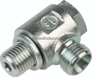 Winkel-Schwenkverschraubung M 14x1,5-10 L (M16x1,5), ohne Mutter & Schneidring, Stahl verzinkt