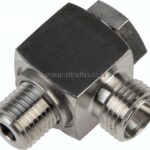 Winkel-Schwenkverschraubung M 14x1,5-10 L (M16x1,5), ohne Mutter & Schneidring, 1.4571