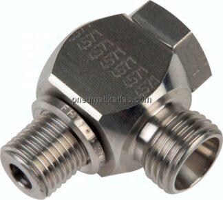 Winkel-Schwenkverschraubung G 1/8"-6 LL (M10x1), ohne Mutter & Schneidring, 1.4571